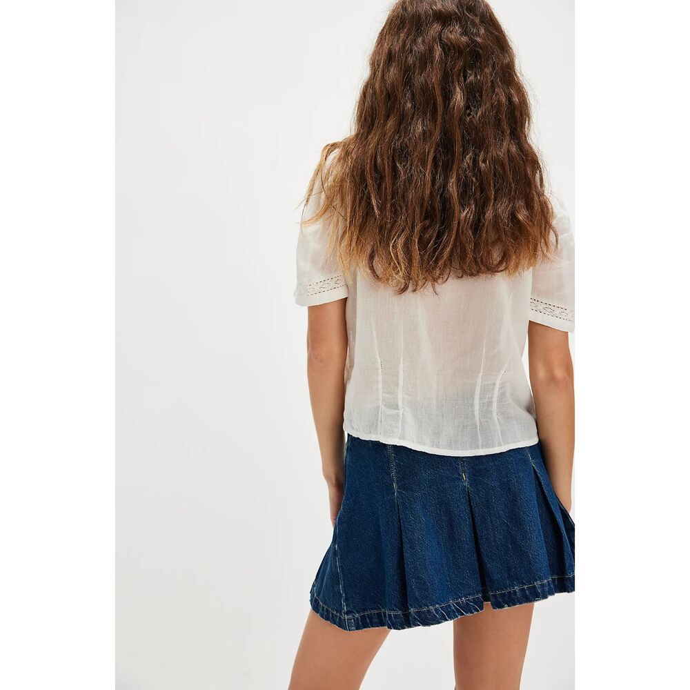 Free People We The Free Madison Ave Denim Mini Skirt Size 30 New with tags - Picture 2 of 6